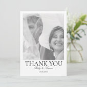 Elegant Botanical Floral Wedding Dankeskarte (Stehend Vorderseite)