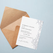 Elegant Botanical Frame Wedding Invitation Einladung