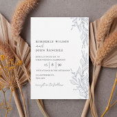 Elegant Botanical Frame Wedding Invitation Einladung