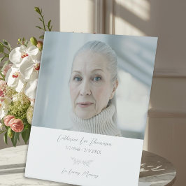 Elegant Botanical Funeral Photo Table Sign Sockelschild