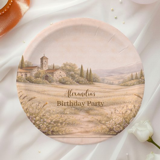 Elegant Botanical Garden Birthday Pappteller