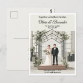 Elegant Botanical Garden Greenhouse Wedding Postkarte (Vorne/Hinten)