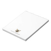 Elegant Botanical Gold Bee Personalized Notizblock (Rotiert)
