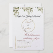 Elegant botanical gold frame save the date card Einladung (Vorderseite)