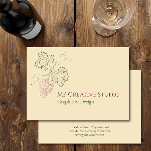 Elegant Botanical Grapevine Design Empfehlungskarte