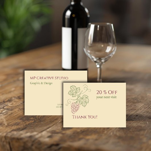 Elegant Botanical Grapevine Design Rabattkarte