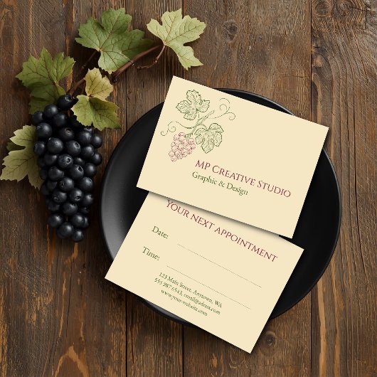 Elegant Botanical Grapevine Design Terminkarte