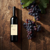 Elegant Botanical Grapevine Design Weinetikett