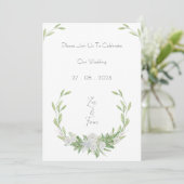 Elegant Botanical Green Leaves Nature Invitation Einladung (Stehend Vorderseite)