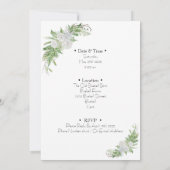 Elegant Botanical Green Leaves Nature Invitation Einladung (Rückseite)