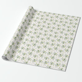 Elegant Botanical Green Watercolor Branches Geschenkpapier
