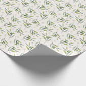 Elegant Botanical Green Watercolor Branches Geschenkpapier (Ecke)