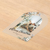 Elegant Botanical Greenery Arch Christmas Card Acryleinladungen (Ablage )
