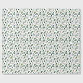 Elegant Botanical Greenery & Berry Geschenkpapier (Flach)