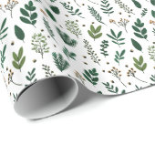 Elegant Botanical Greenery & Berry Geschenkpapier (Rolleneckpunkt)