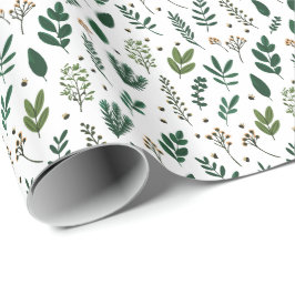 Elegant Botanical Greenery & Berry Geschenkpapier