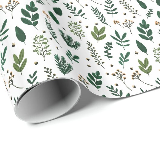 Elegant Botanical Greenery & Berry Geschenkpapier (Rolleneckpunkt)