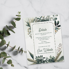 Elegant Botanical Greenery Wedding Details Begleitkarte