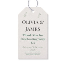 Elegant Botanical Greenery Wedding Favor Tag