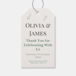 Elegant Botanical Greenery Wedding Favor Tag Geschenkanhänger