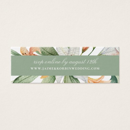 Elegant Botanical Lily Floral Wedding Website RSVP (Vorderseite)