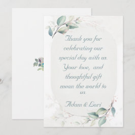 Elegant Botanical Love Wedding Dankeskarte
