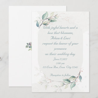 Elegant Botanical Love Wedding Einladung
