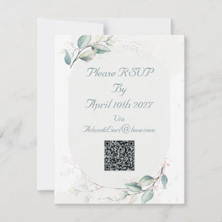 Elegant Botanical Love Wedding RSVP Karte