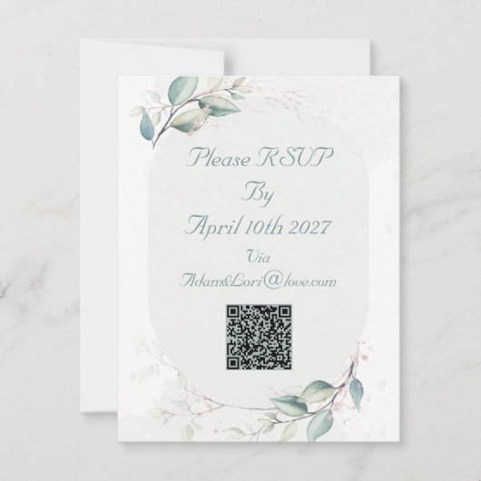 Elegant Botanical Love Wedding RSVP Karte (Vorderseite)