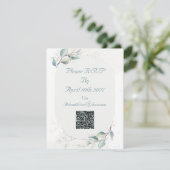 Elegant Botanical Love Wedding RSVP Karte (Stehend Vorderseite)