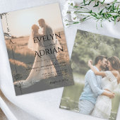 Elegant Botanical Modern Minimalist Photo Wedding Einladung