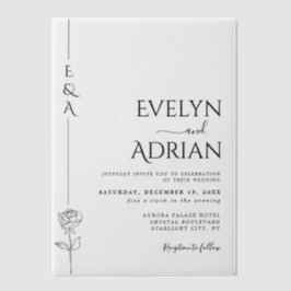 Elegant Botanical Modern Minimalist Wedding Pergament Einladungen