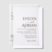 Elegant Botanical Modern Minimalist Wedding Pergament Einladungen (Versetzt)