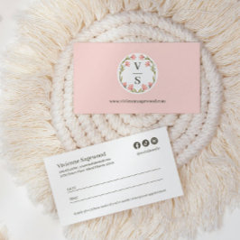 Elegant Botanical Monogram Crest Photo Terminkarte