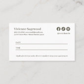 Elegant Botanical Monogram Crest Photo Terminkarte (Rückseite)