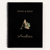 Elegant Botanical Monogram Letter A Notizblock (Vorderseite)