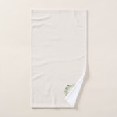 Elegant Botanical Monogram Towel with Custom Name Badhandtuch Set (Handtuch)