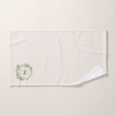 Elegant Botanical Monogram Towel with Custom Name Badhandtuch Set (Handtuch)