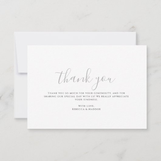 Elegant Botanical Monogram Wedding Dankeskarte (Rückseite)