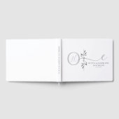 Elegant Botanical Monogram Wedding Guest Book Gästebuch (Voll)