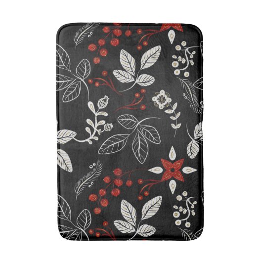 Elegant botanical pattern badematte (Vorderseite Vertikal)