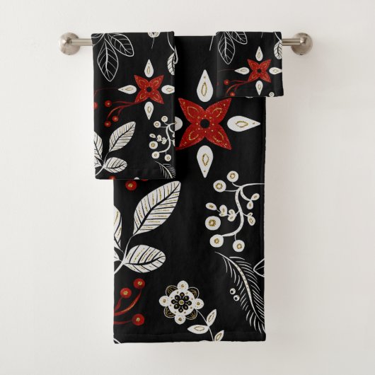 Elegant botanical pattern badhandtuch set (Insitu)