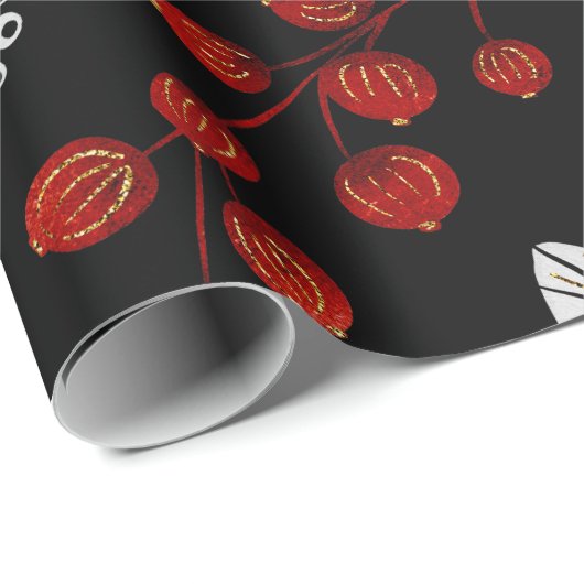 Elegant botanical pattern geschenkpapier (Rolleneckpunkt)