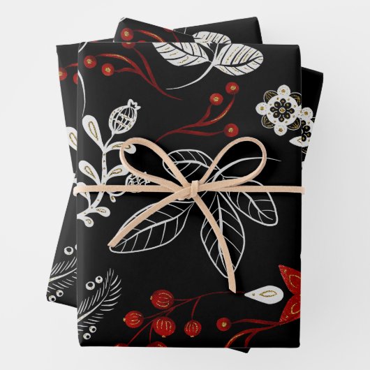 Elegant botanical pattern geschenkpapier set (Beispiel)