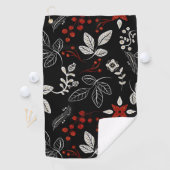 Elegant botanical pattern golfhandtuch (Insitu)