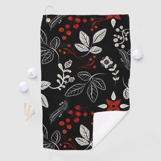 Elegant botanical pattern golfhandtuch (Insitu)