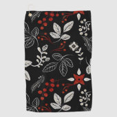 Elegant botanical pattern golfhandtuch (Vorderseite)