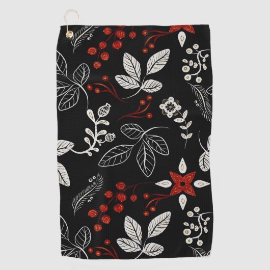 Elegant botanical pattern golfhandtuch (Vorderseite)