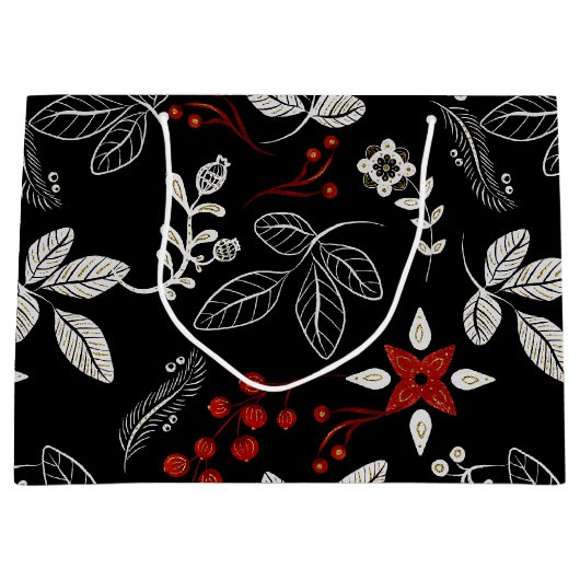 Elegant botanical pattern große geschenktüte (Vorderseite)