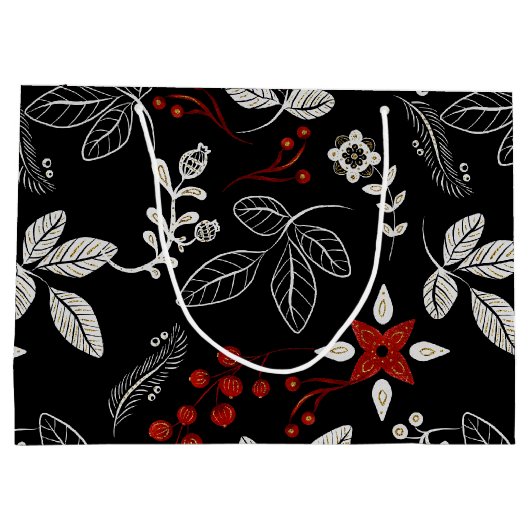 Elegant botanical pattern große geschenktüte (Rückseite)